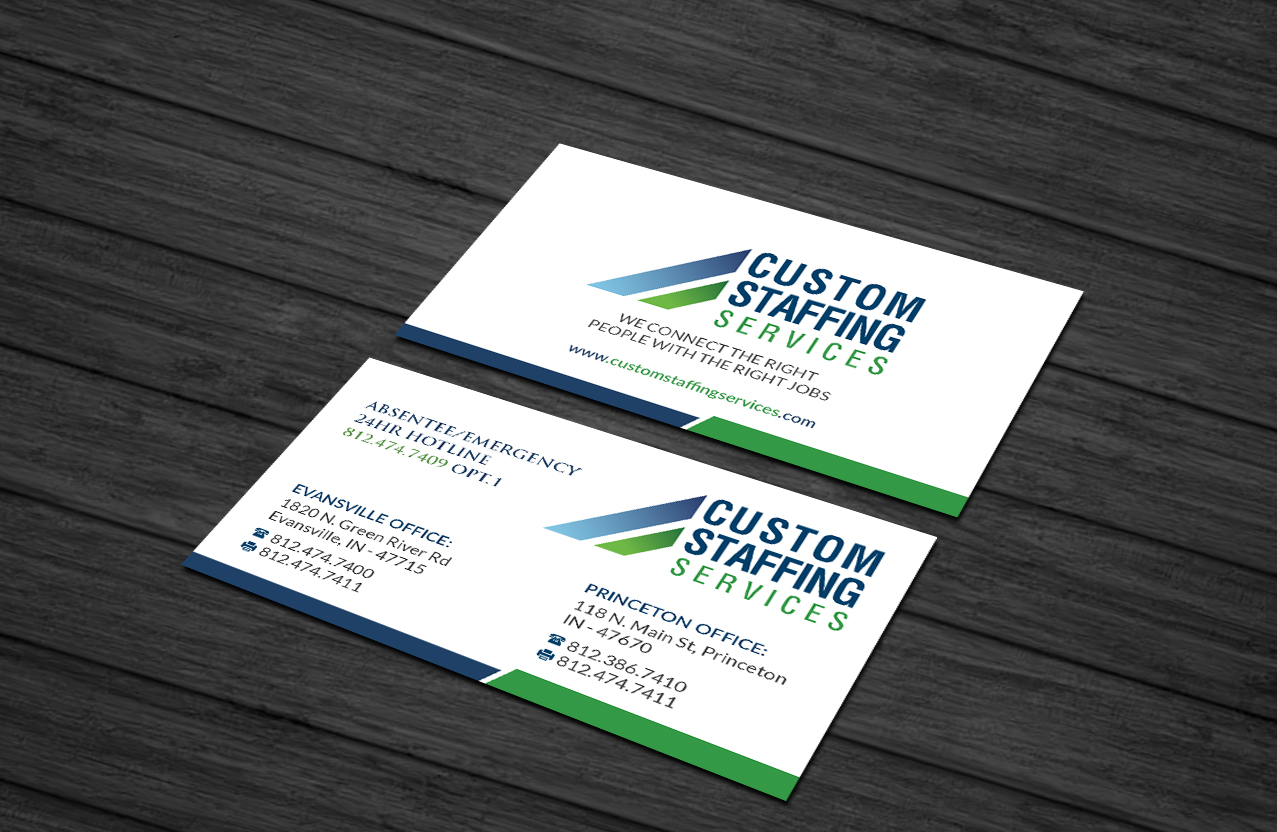 Visitenkarten-Design von Creations Box 2015 für Custom Staffing Services | Design #19153226