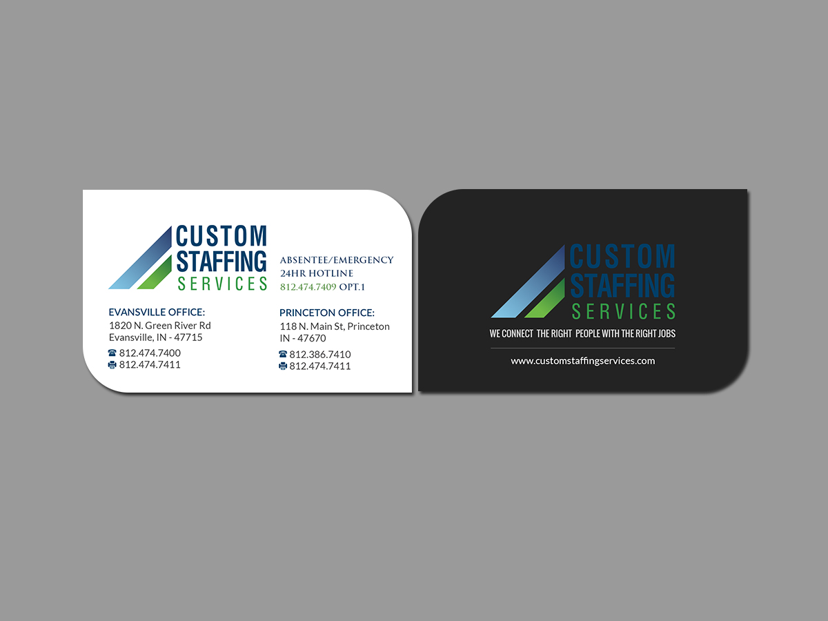 Visitenkarten-Design von Creations Box 2015 für Custom Staffing Services | Design #19153235