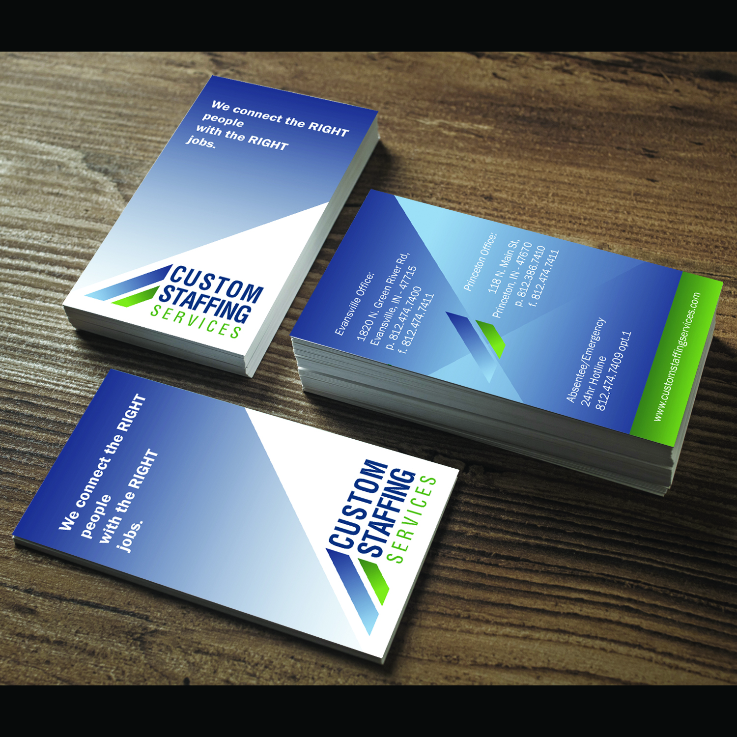 Business Card Design by wall-jamboree for Custom Staffing Services | Design #19200788
