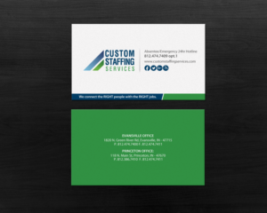 Visitenkarten-Design von Brand aid für Custom Staffing Services | Design: #19143922