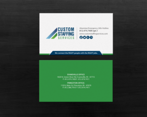 Visitenkarten-Design von Brand aid für Custom Staffing Services | Design: #19143924