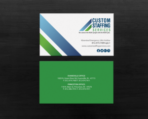 Visitenkarten-Design von Brand aid für Custom Staffing Services | Design: #19143930