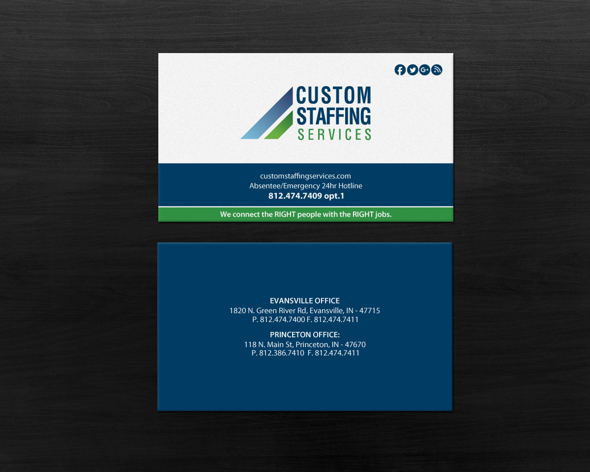 Design de Carte de Visite par Brand aid pour Custom Staffing Services | Design #19144872