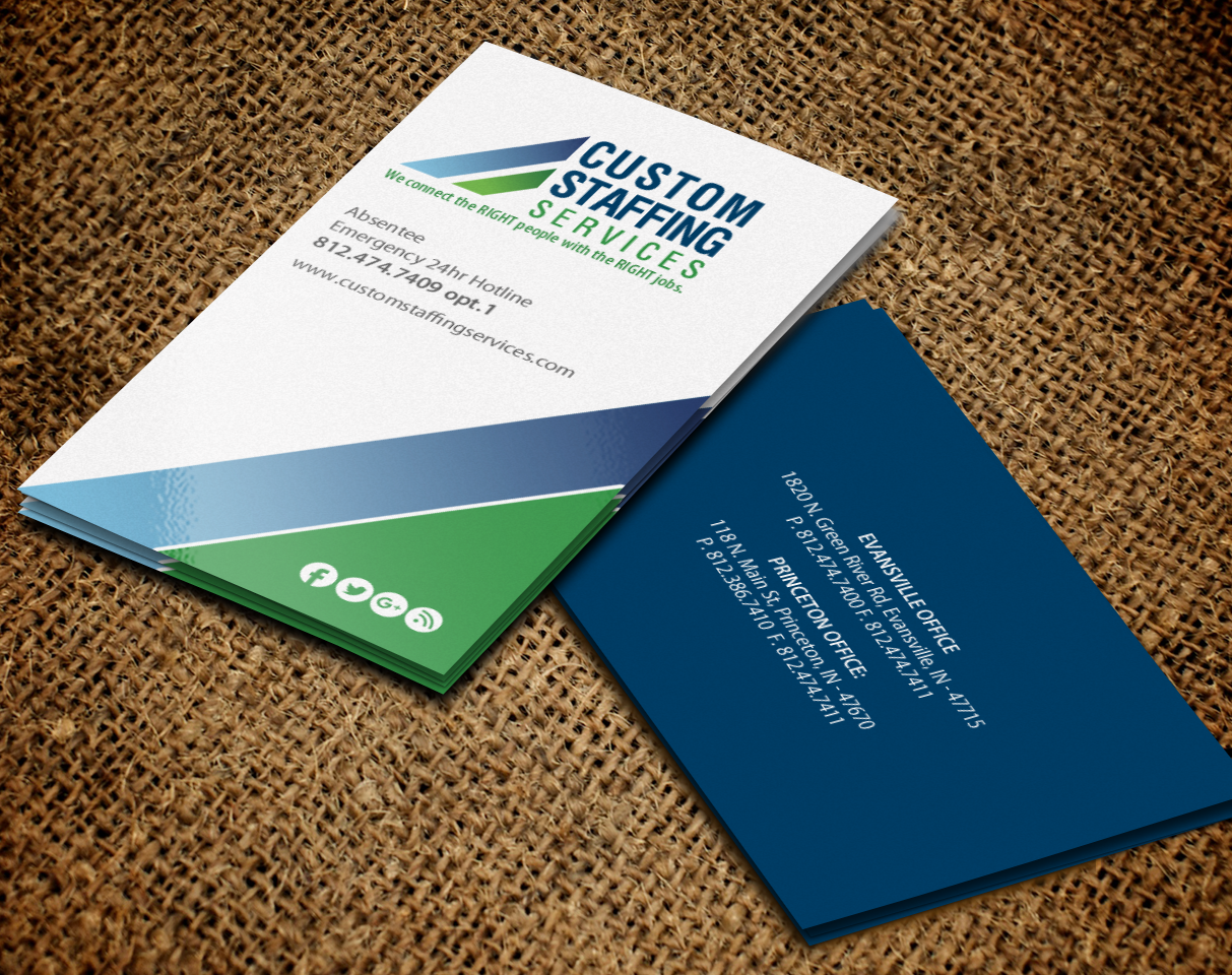 Design de Carte de Visite par Brand aid pour Custom Staffing Services | Design #19144887