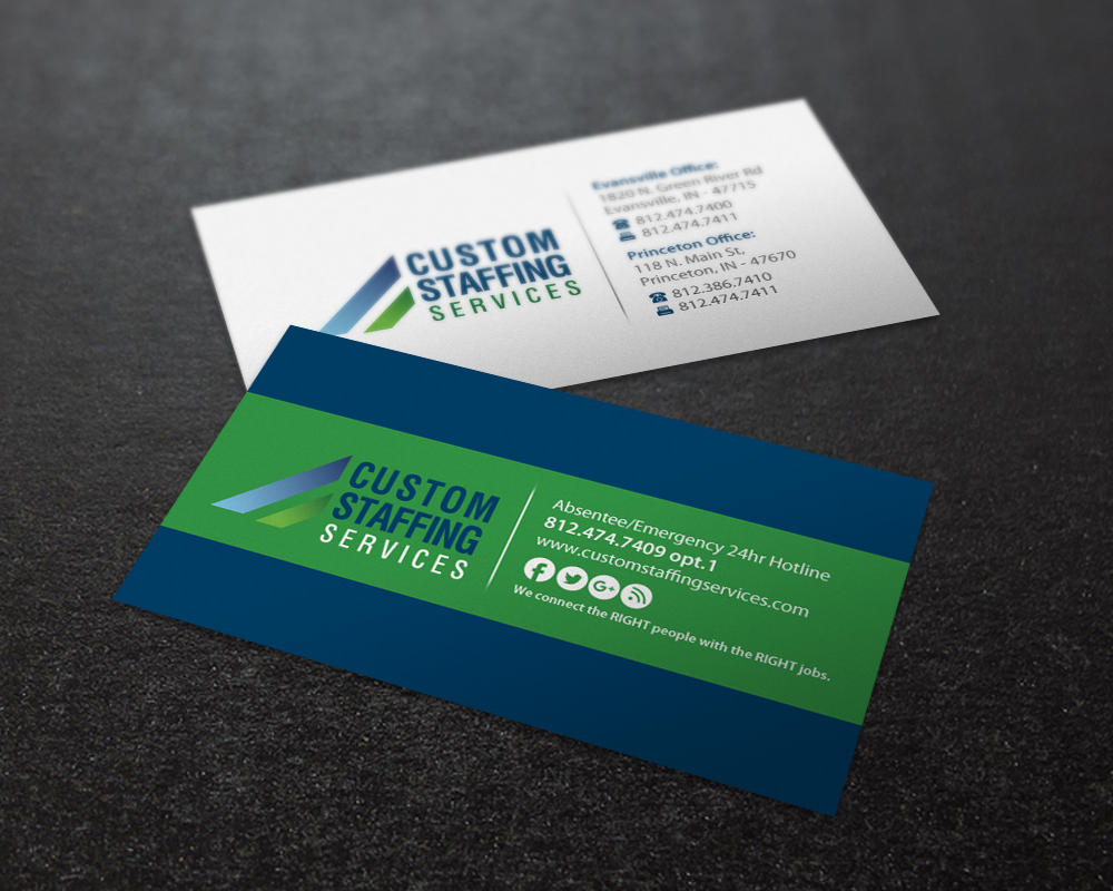Design de Carte de Visite par Brand aid pour Custom Staffing Services | Design #19148839