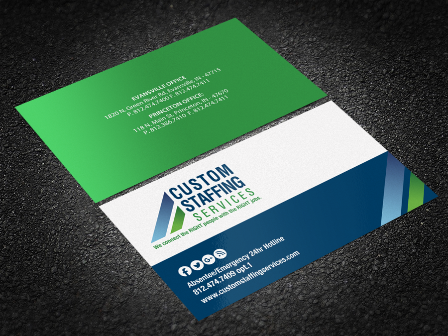 Visitenkarten-Design von Brand aid für Custom Staffing Services | Design #19157120