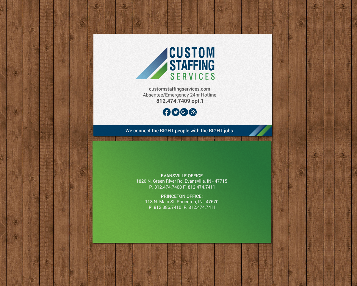 Design de Carte de Visite par chandrayaan.creative pour Custom Staffing Services | Design #19144942