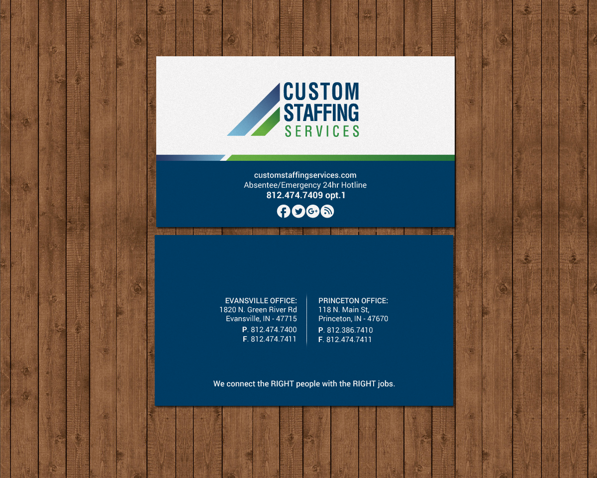 Design de Carte de Visite par chandrayaan.creative pour Custom Staffing Services | Design #19144943