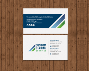 Business Card Design by chandrayaan.creative for Custom Staffing Services | Design: #19144953