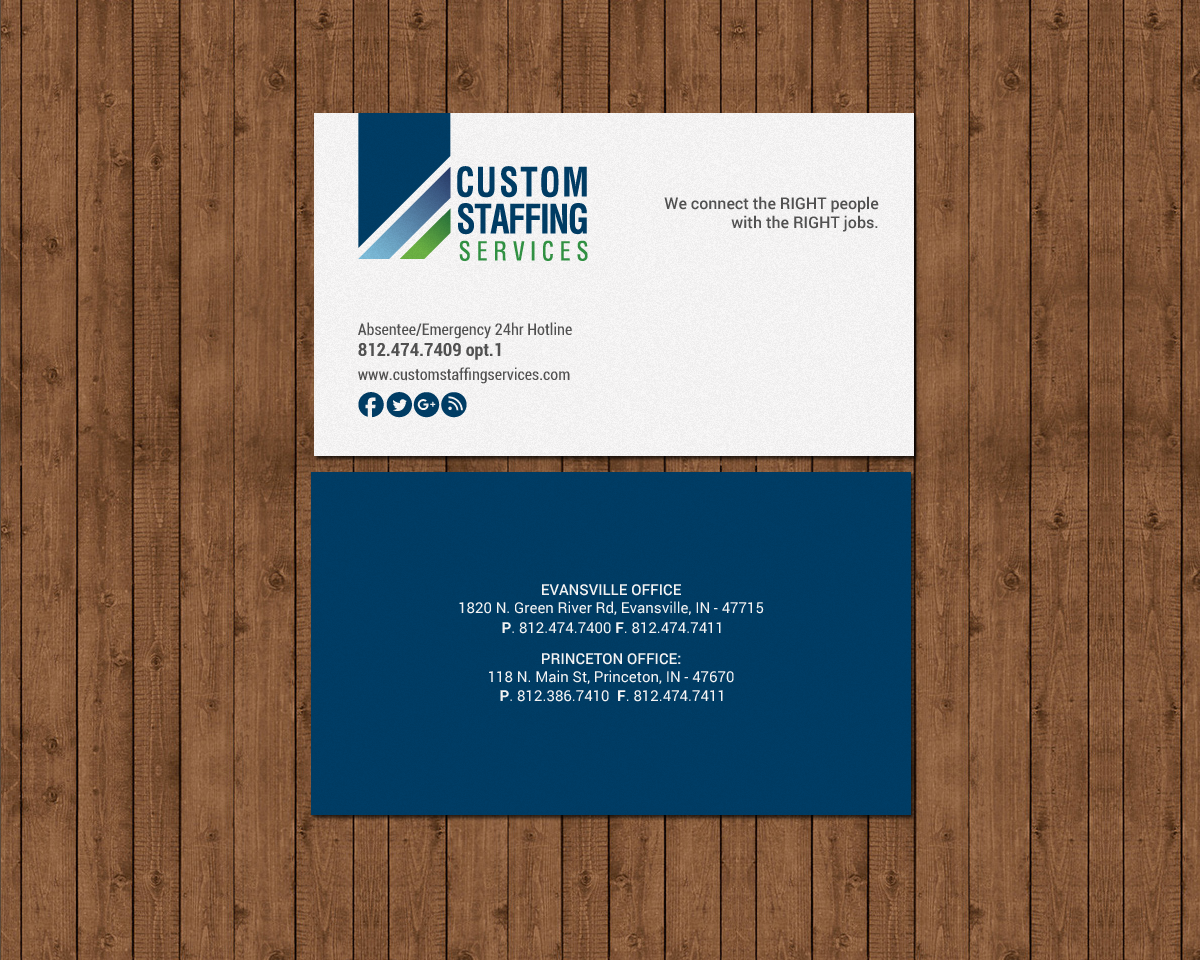 Visitenkarten-Design von chandrayaan.creative für Custom Staffing Services | Design #19145890