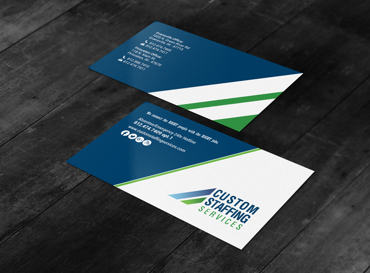 Diseño de Tarjeta de Presentación por chandrayaan.creative para Custom Staffing Services | Diseño #19148998