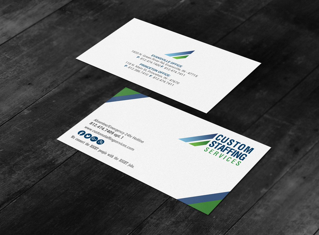 Diseño de Tarjeta de Presentación por chandrayaan.creative para Custom Staffing Services | Diseño #19154006