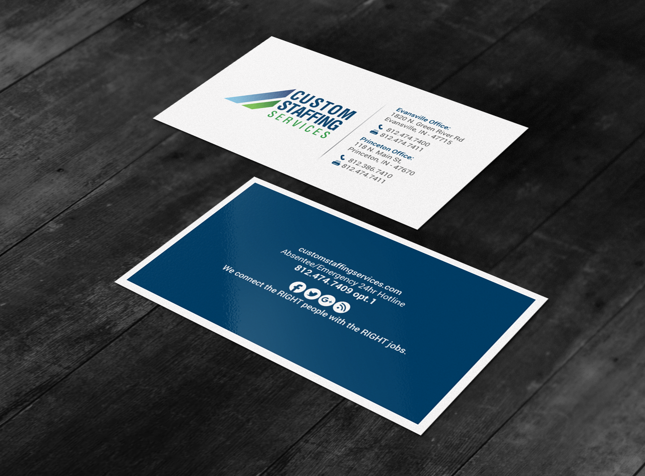 Design de Carte de Visite par chandrayaan.creative pour Custom Staffing Services | Design #19154009