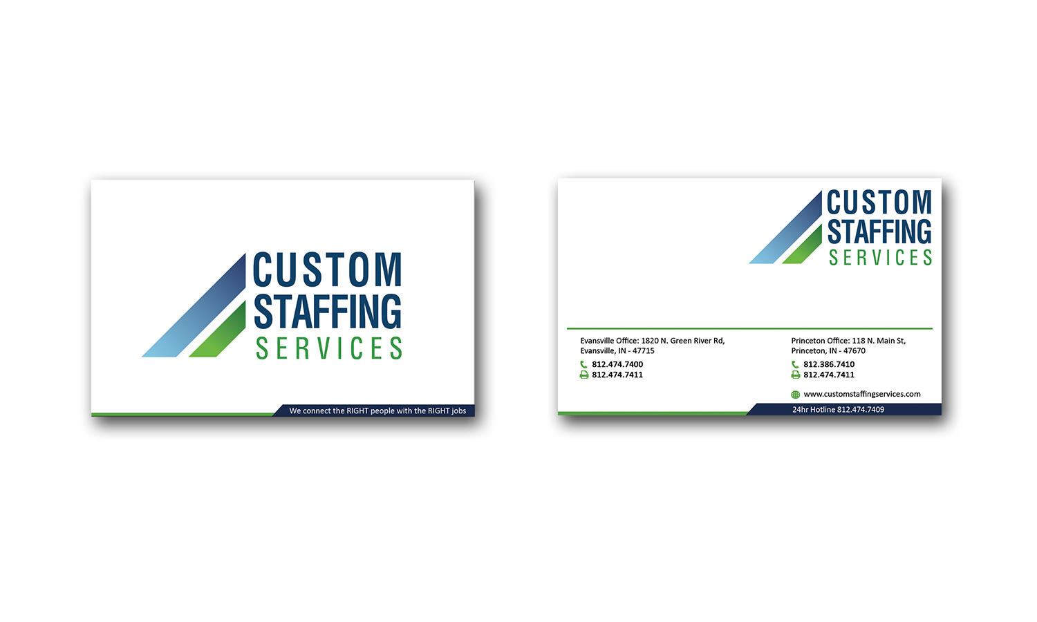 Diseño de Tarjeta de Presentación por Edirisingha para Custom Staffing Services | Diseño #19143656