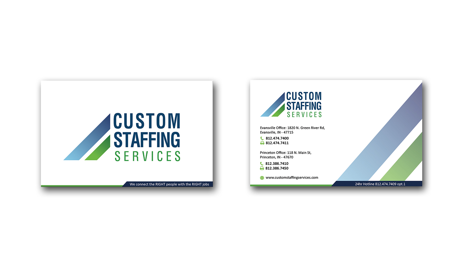 Diseño de Tarjeta de Presentación por Edirisingha para Custom Staffing Services | Diseño #19143657