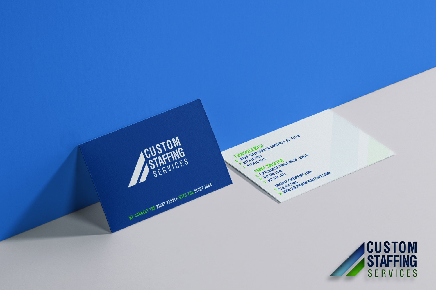 Business Card Design by Tram Dang for Custom Staffing Services | Design #19175300
