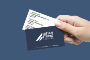 Business Card Design by Tram Dang for Custom Staffing Services | Design: #19175302