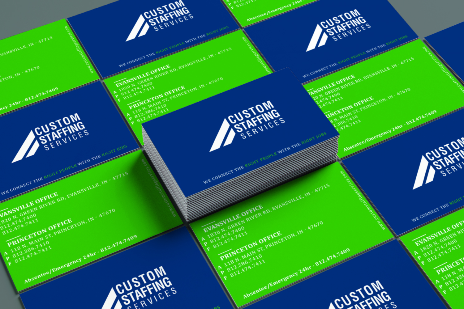 Business Card Design by Tram Dang for Custom Staffing Services | Design #19175304