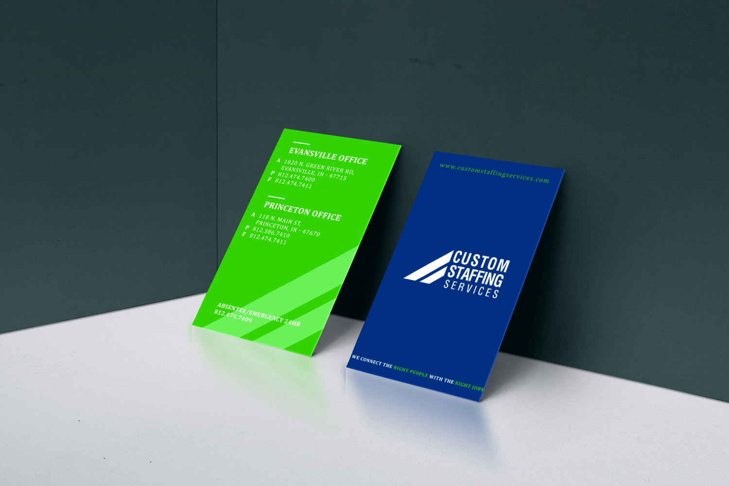Business Card Design by Tram Dang for Custom Staffing Services | Design #19175307