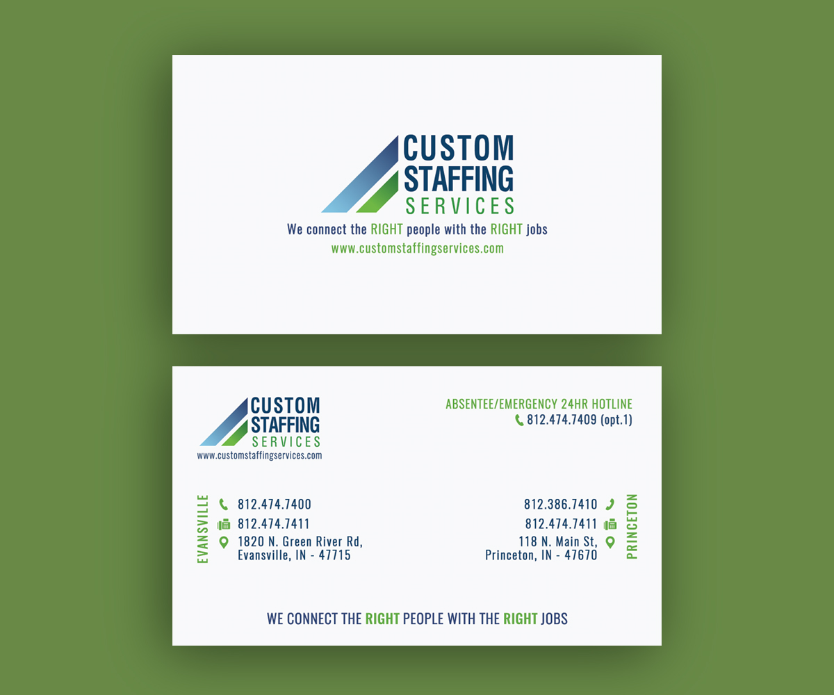 Business Card Design by Moumita_ for Custom Staffing Services | Design #19161781