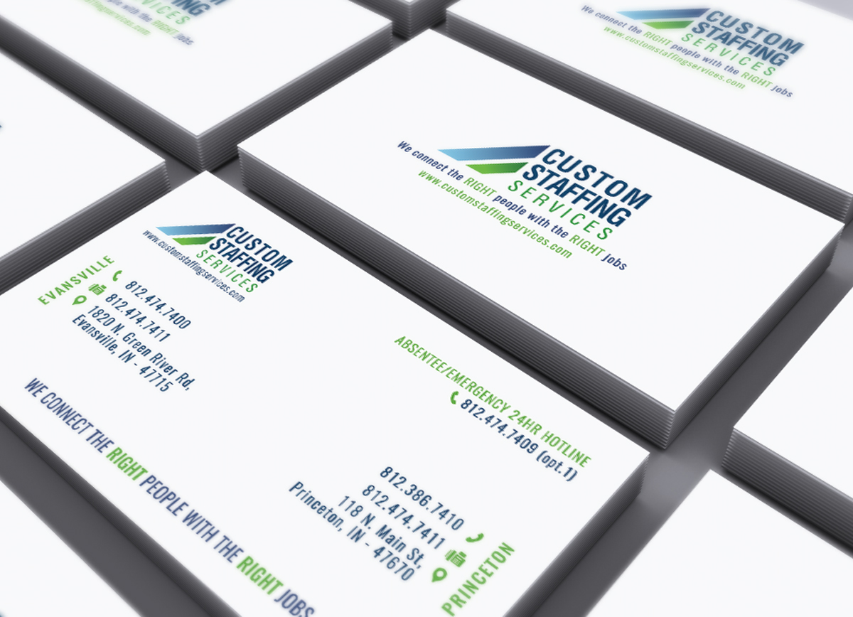 Business Card Design by Moumita_ for Custom Staffing Services | Design #19161782