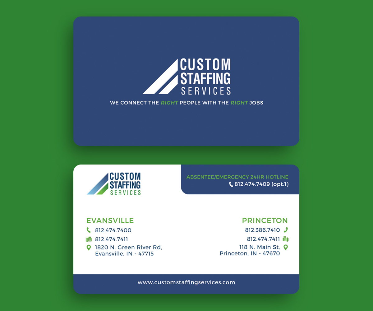 Business Card Design by Moumita_ for Custom Staffing Services | Design #19170192
