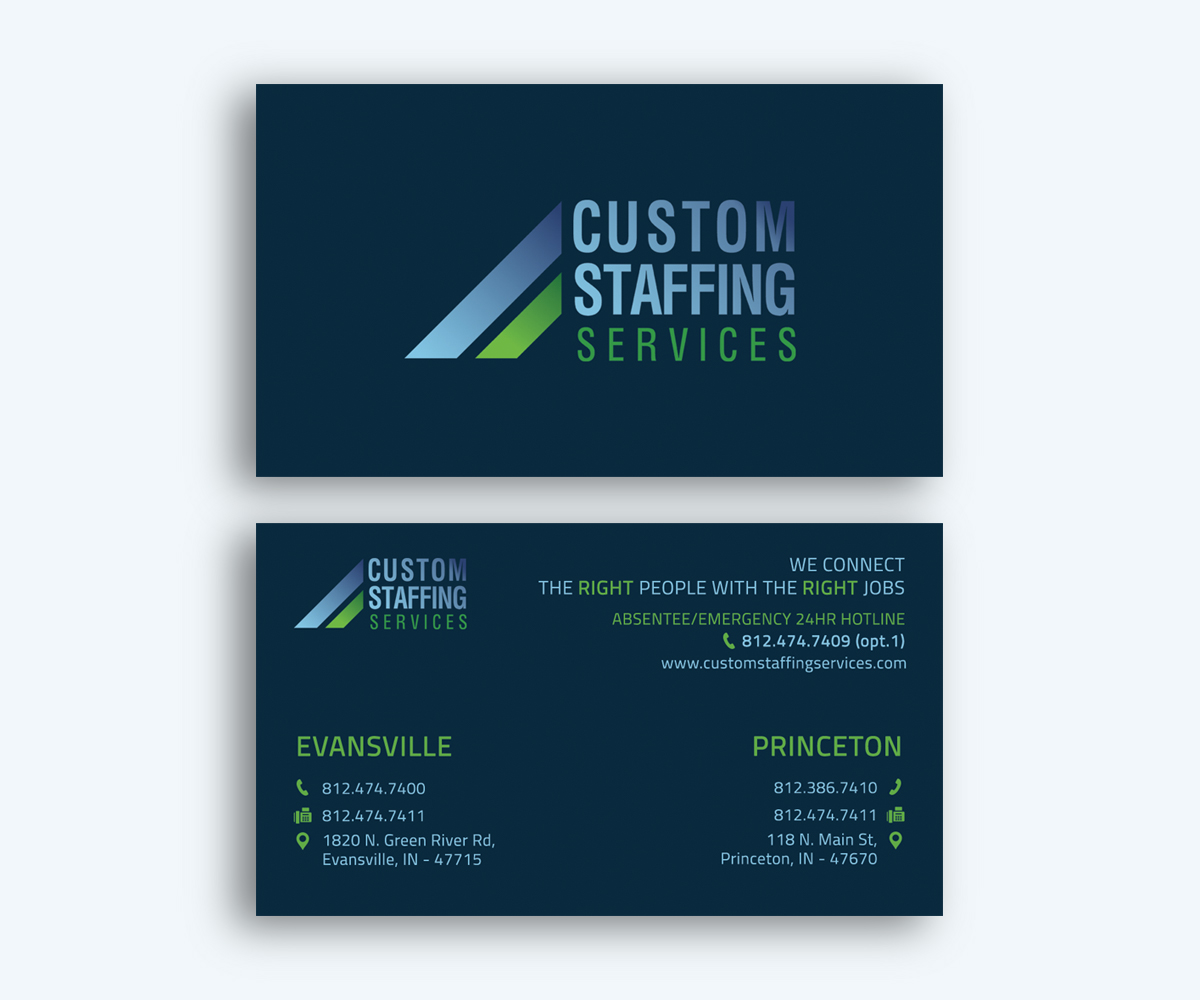 Business Card Design by Moumita_ for Custom Staffing Services | Design #19170197