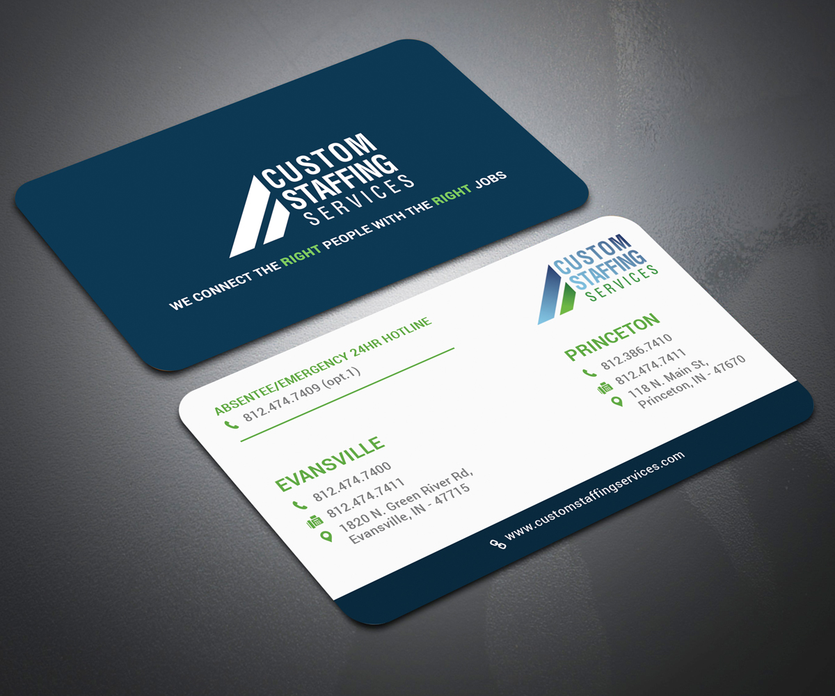Business Card Design by Moumita_ for Custom Staffing Services | Design #19172197