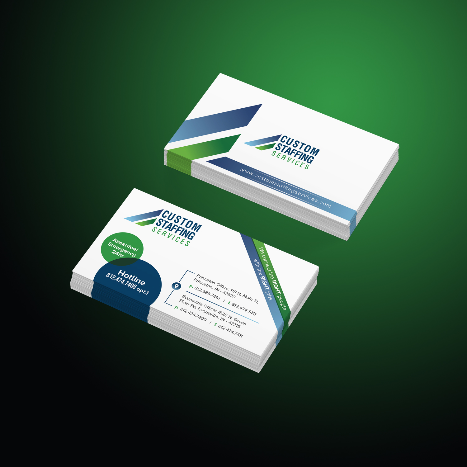 Business Card Design by Maxo-Biz for Custom Staffing Services | Design #19148463