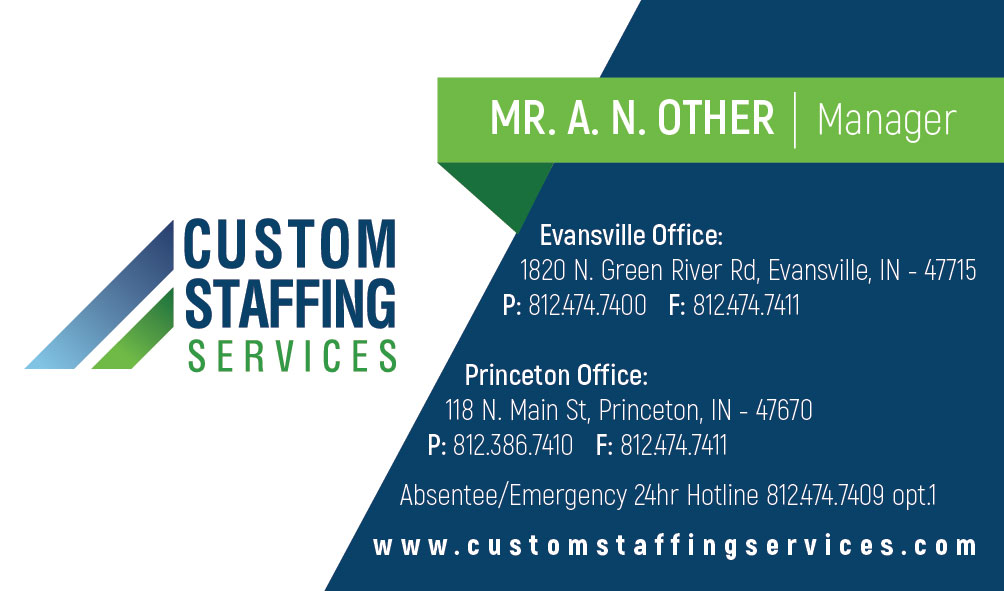 Diseño de Tarjeta de Presentación por DesignzFiveThree para Custom Staffing Services | Diseño #19143317