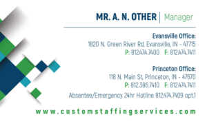 Diseño de Tarjeta de Presentación por DesignzFiveThree para Custom Staffing Services | Diseño: #19143328