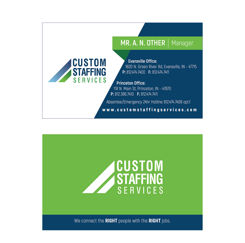 Diseño de Tarjeta de Presentación por DesignzFiveThree para Custom Staffing Services | Diseño #19143403