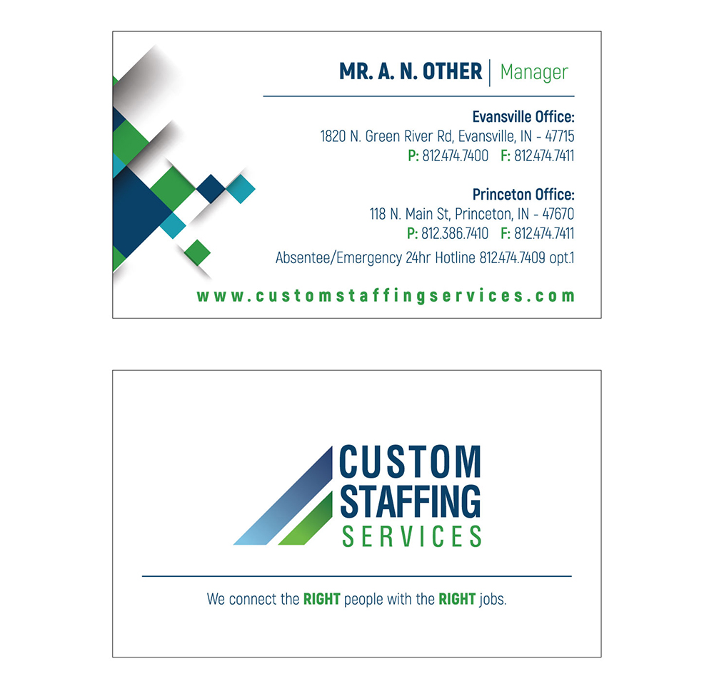 Design de Carte de Visite par DesignzFiveThree pour Custom Staffing Services | Design #19143409