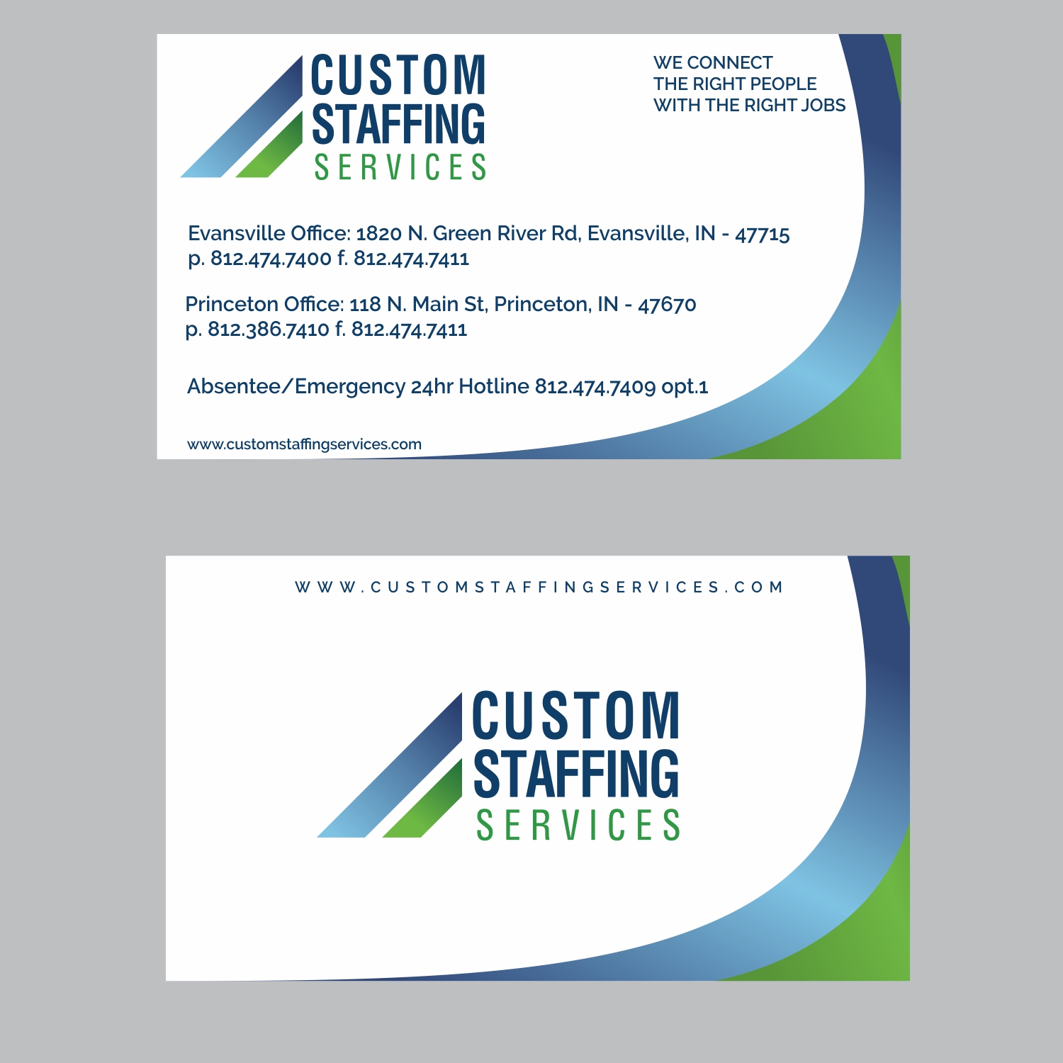 Business Card Design by Farqaleit™ for Custom Staffing Services | Design #19141983