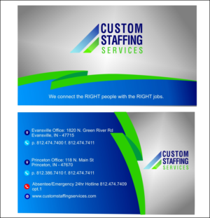 Visitenkarten-Design von nader Designer für Custom Staffing Services | Design: #19203723