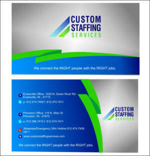 Visitenkarten-Design von nader Designer für Custom Staffing Services | Design: #19203761