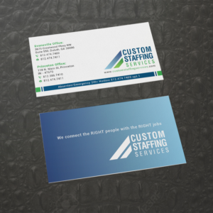 Visitenkarten-Design von Bold Pixels für Custom Staffing Services | Design: #19159386
