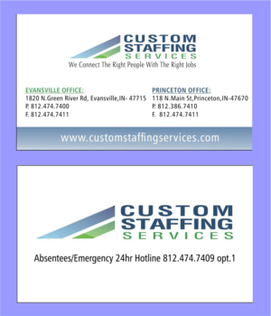 Visitenkarten-Design von raymond 4 für Custom Staffing Services | Design: #19151880