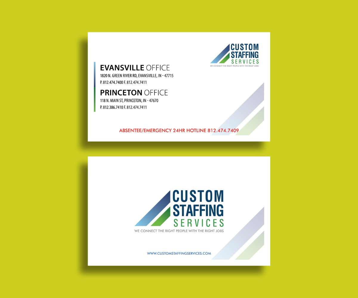 Business Card Design by am_designx for Custom Staffing Services | Design #19168072