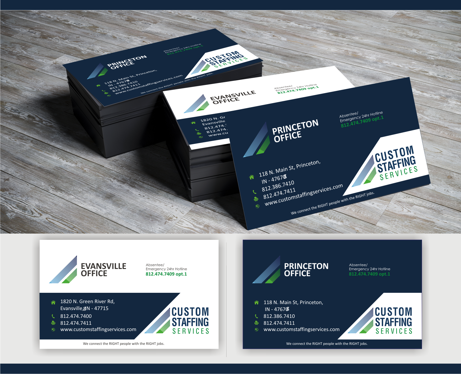Design de Carte de Visite par Fortune 2 pour Custom Staffing Services | Design #19152107