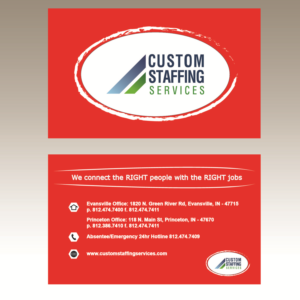 Visitenkarten-Design von chamika18 für Custom Staffing Services | Design: #19169657
