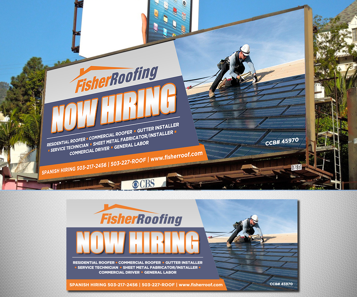 Billboard Design by Designers Hub for Fisher Roofing | Design #19202939