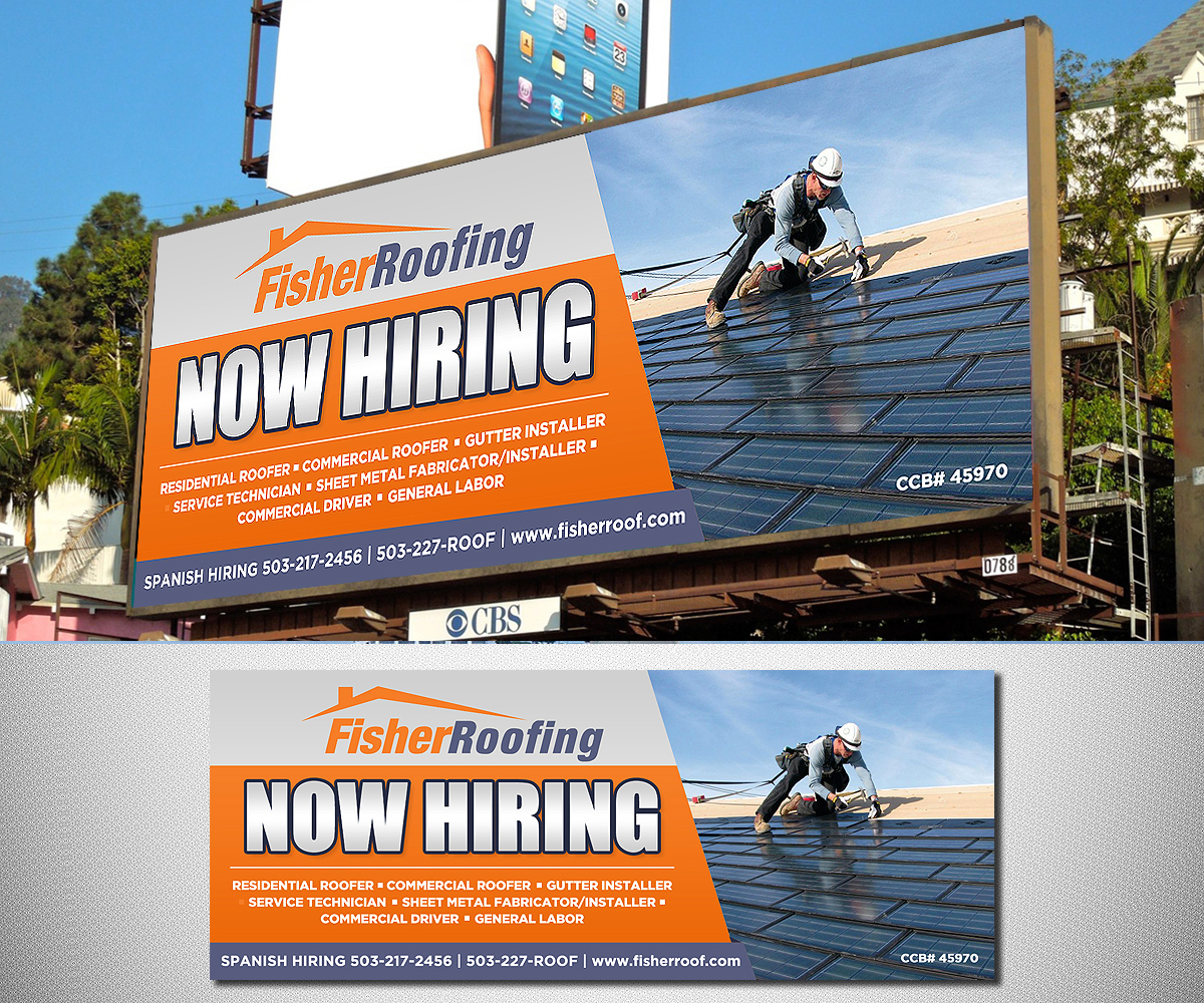Billboard Design by Designers Hub for Fisher Roofing | Design #19202948