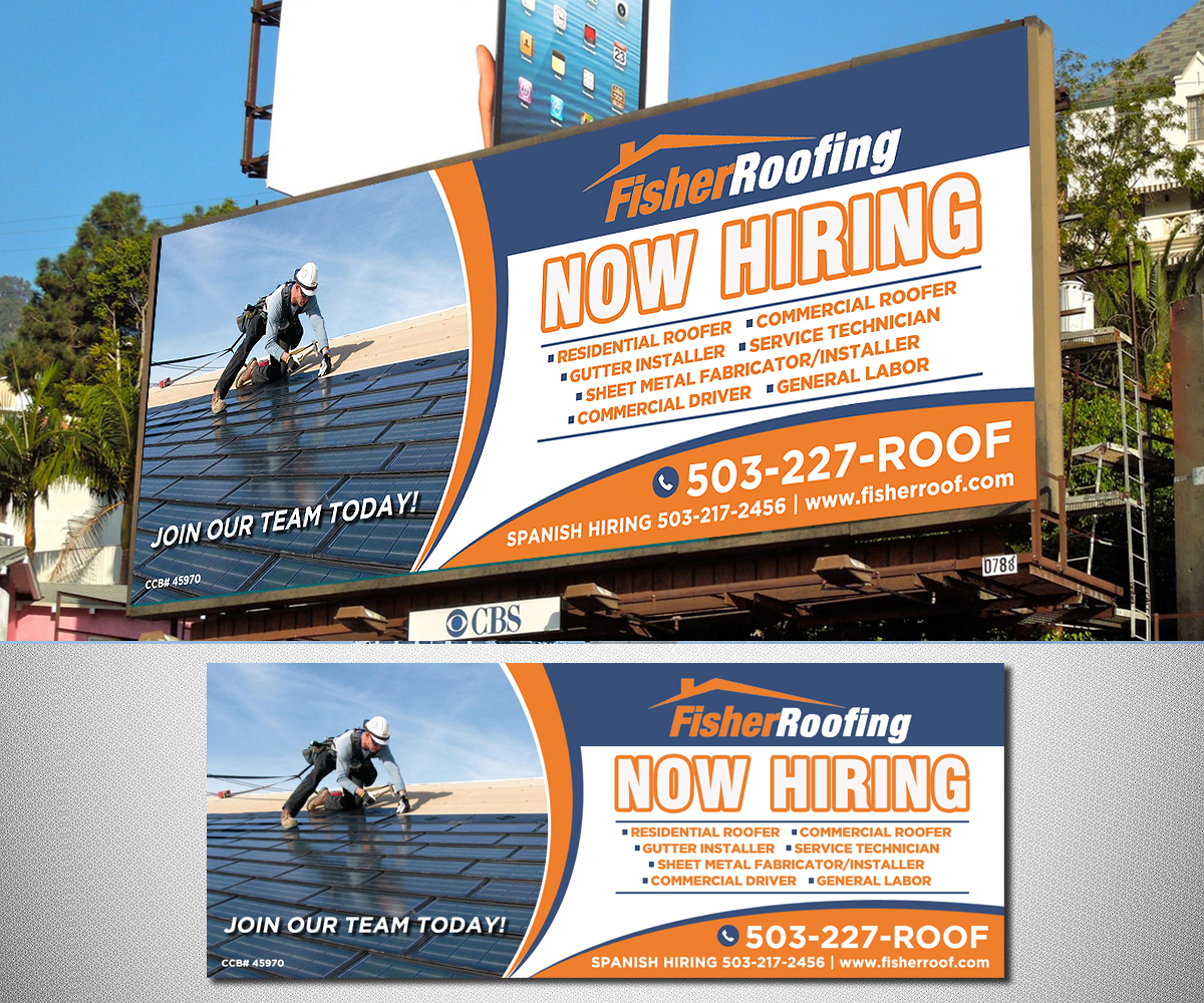 Billboard Design by Designers Hub for Fisher Roofing | Design #19212867