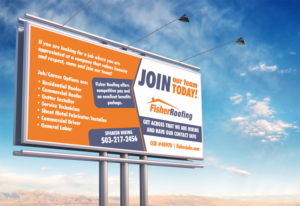 Billboard Design by Deziners Zone for Fisher Roofing | Design: #19163970