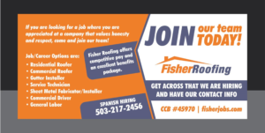 Billboard Design by Deziners Zone for Fisher Roofing | Design: #19163971