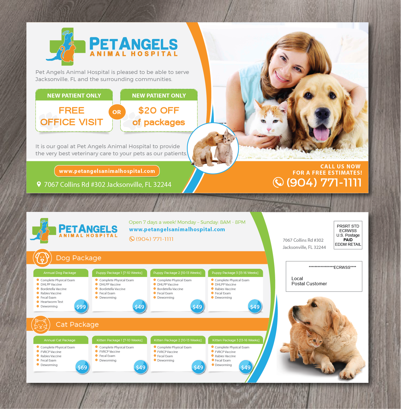 Postcard Design by alex989 for Pet Angels Animal Hospitals | Design #19180029