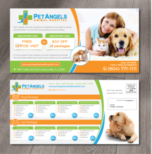 Postcard Design by alex989 for Pet Angels Animal Hospitals | Design: #19180029