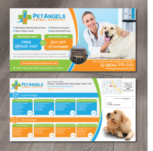 Postcard Design by alex989 for Pet Angels Animal Hospitals | Design: #19220602