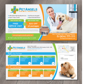 Postcard Design by alex989 for Pet Angels Animal Hospitals | Design: #19239309